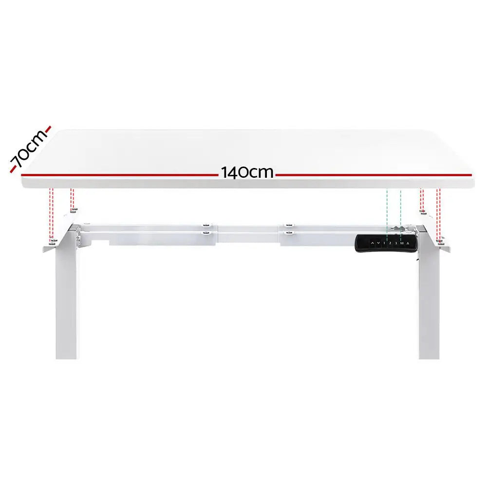 Artiss Standing Desk Motorised Dual Motor 140CM White - Furniture > Office