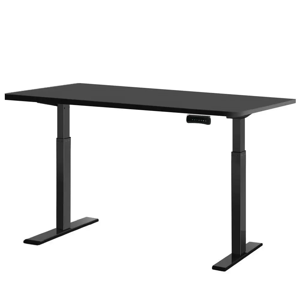 Artiss Standing Desk Motorised Dual Motor Black 140CM - Furniture > Office
