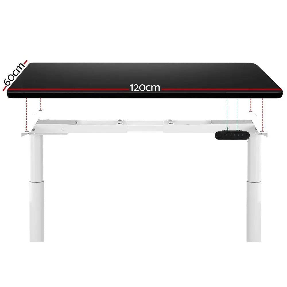 Artiss Standing Desk Motorised Electric Dual Motor 120CM Black - Furniture > Office