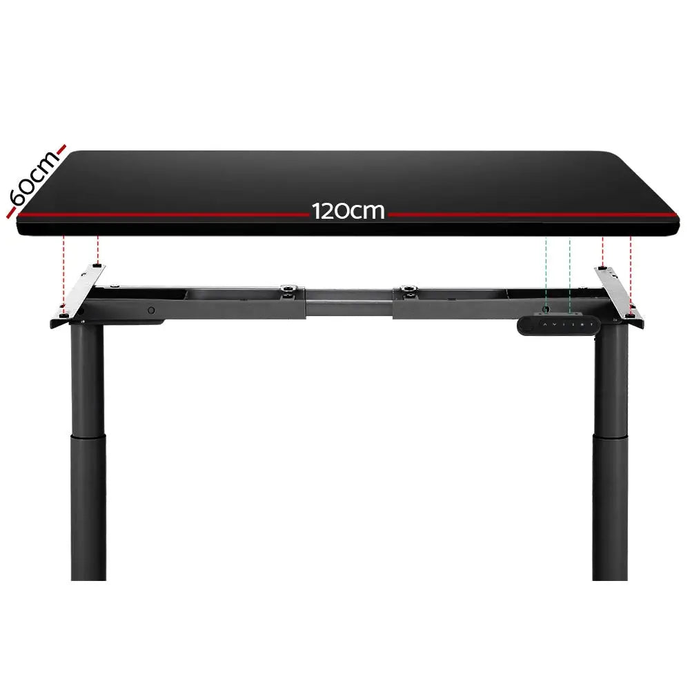 Artiss Standing Desk Motorised Electric Dual Motor Black 120CM - Furniture > Office