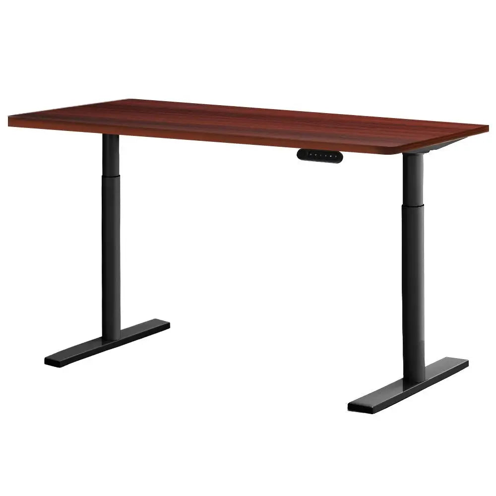 Artiss Standing Desk Motorised Electric Dual Motor Walnut 120CM - Furniture > Office