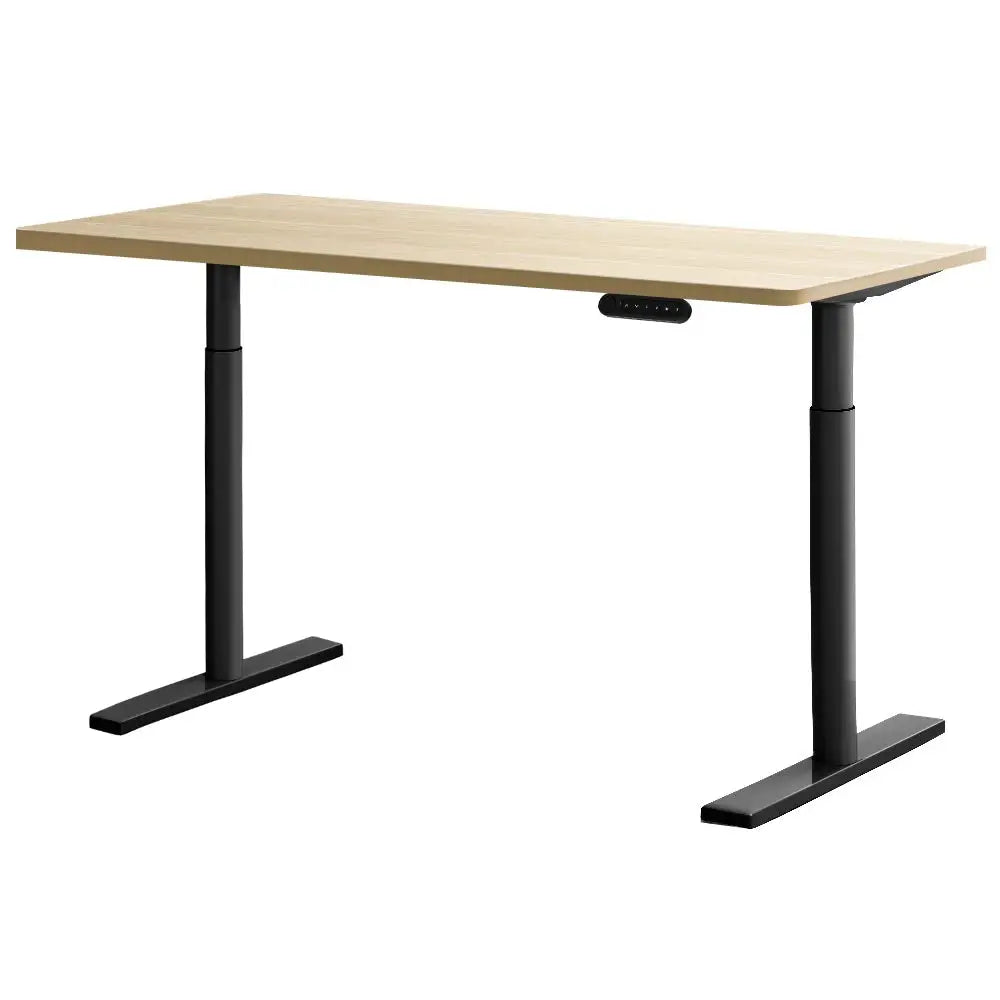 Artiss Standing Desk Motorised Electric Dual Motor White Oak 120CM - Furniture > Office