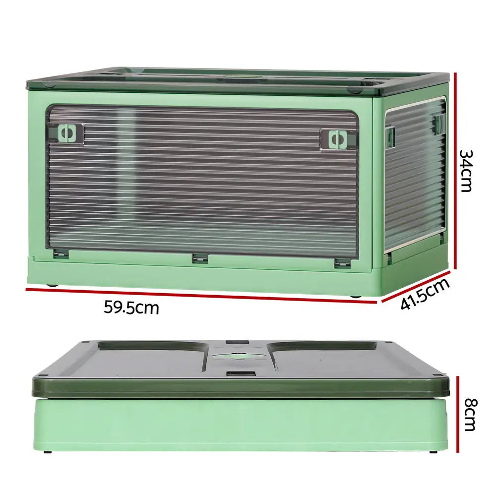 Artiss Storage Foldable Stackable Large 5 Sides Open Transparent 82L - Home & Garden > Storage