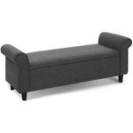 Artiss Storage Ottoman Blanket Box 125cm Arm Linen Grey - Furniture > Living Room > Ottomans & Footstools
