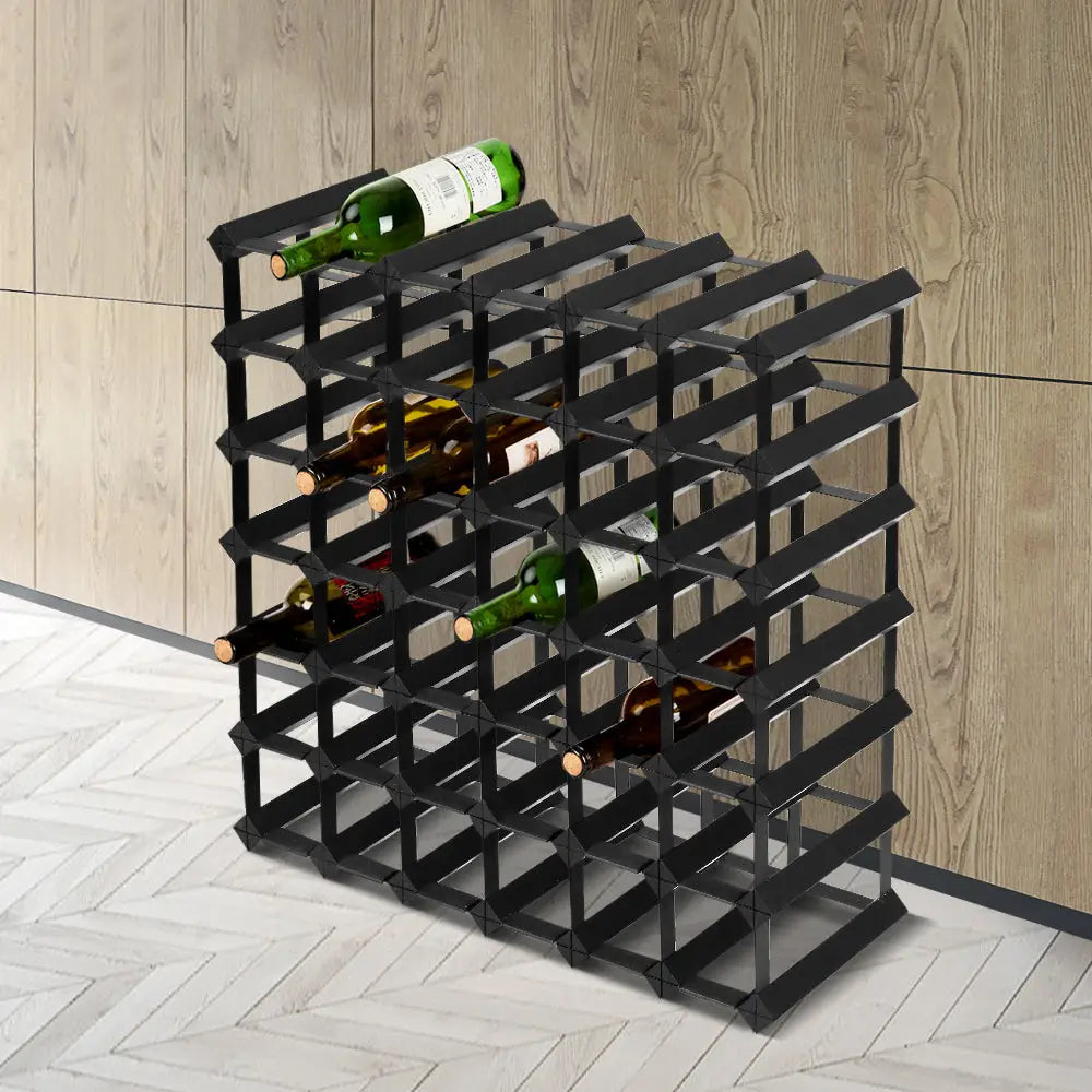 Artiss Wine Rack 42 Bottle Black - Home & Garden > Storage