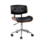 Artiss Wooden Office Chair Fabric Seat Black - Furniture > Office