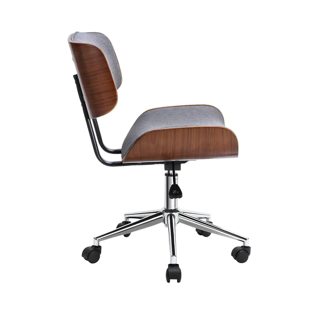Artiss Wooden Office Chair Fabric Seat Grey - Furniture > Office