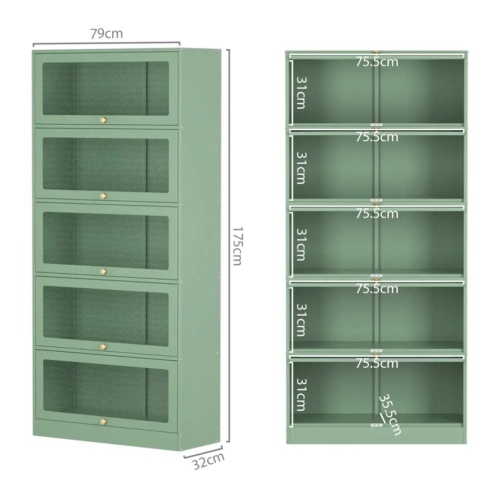 ArtissIn Buffet Sideboard Cupboard Cabinet Storage Mesh Doors Metal Green ELIA - Furniture > Dining > Buffets &