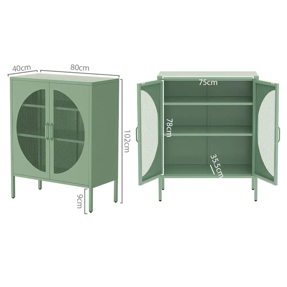 ArtissIn Buffet Sideboard Metal Cabinet - ELSA Green - Furniture > Dining > Buffets & Sideboards
