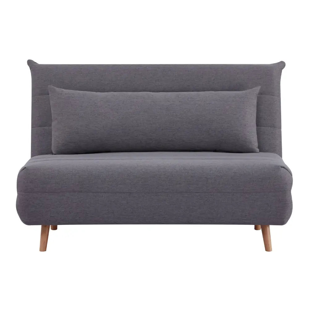 Audrey 2 Seater Sofa Futon Bed Love Seat Fabric Lounge Couch - Graphite - Furniture > Sofas