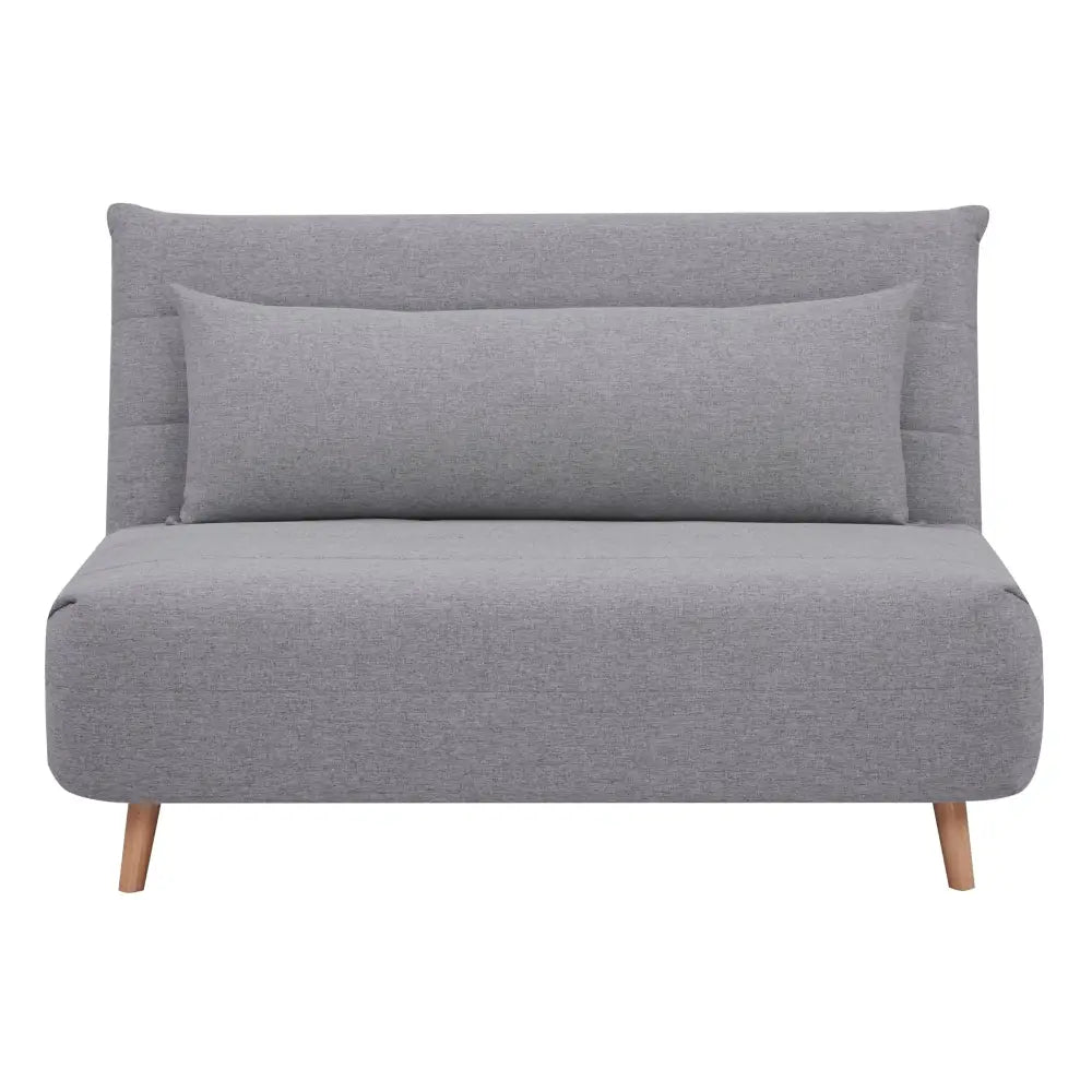 Audrey 2 Seater Sofa Futon Bed Love Seat Fabric Lounge Couch - Grey - Furniture > Sofas