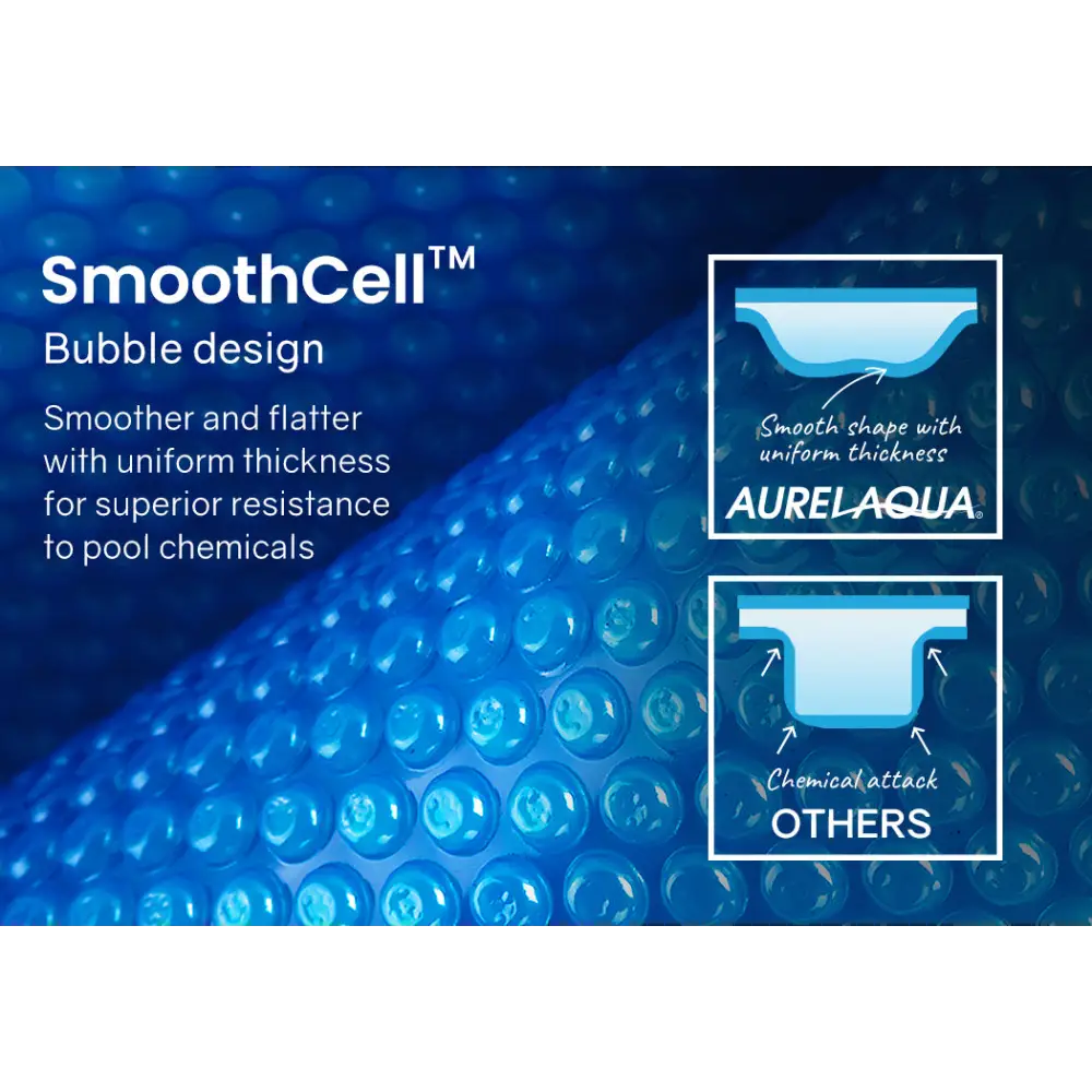 AURELAQUA Pool Cover 400 Micron 7.5x3.2m Solar Blanket Swimming Thermal Blue - Home & Garden > Pool & Accessories >