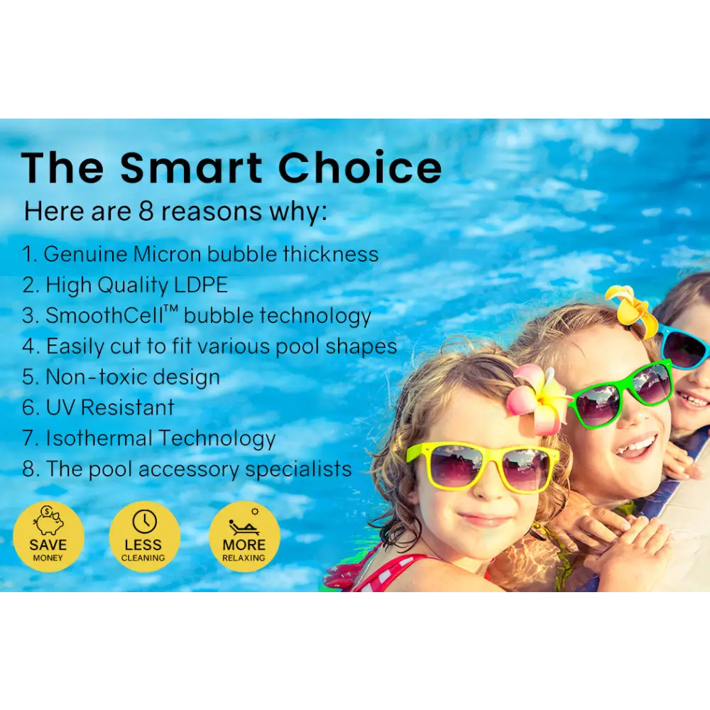 AURELAQUA Pool Cover 400 Micron 7.5x3.2m Solar Blanket Swimming Thermal Blue - Home & Garden > Pool & Accessories >