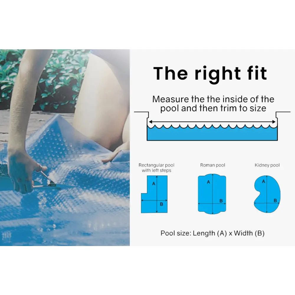 AURELAQUA Pool Cover 500 Micron 10x4m Solar Blanket Swimming Thermal Blue Silver - Home & Garden > Pool & Accessories >