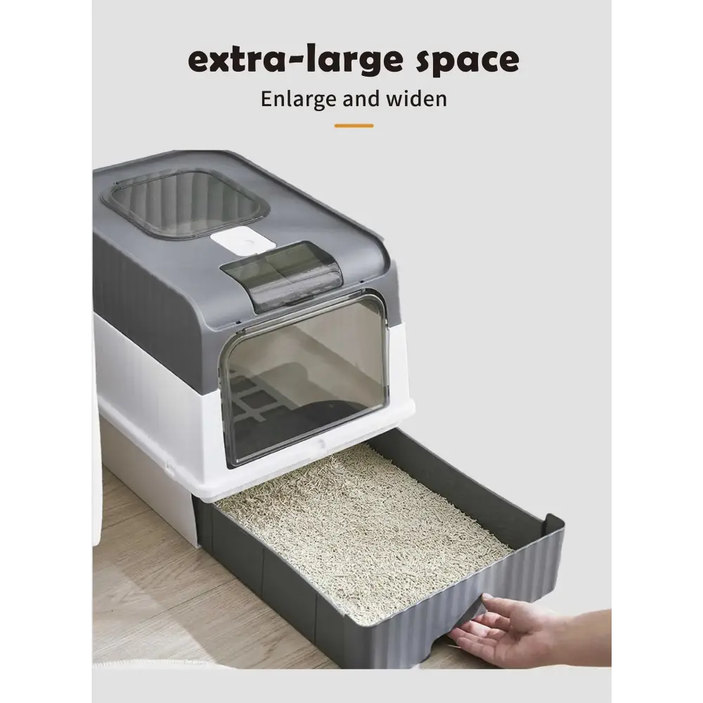 Automatic UV Sterilizing Cat Litter Box -Enclosed Design Odor Control and UV Germicidal Technology - Pet Care > Cat