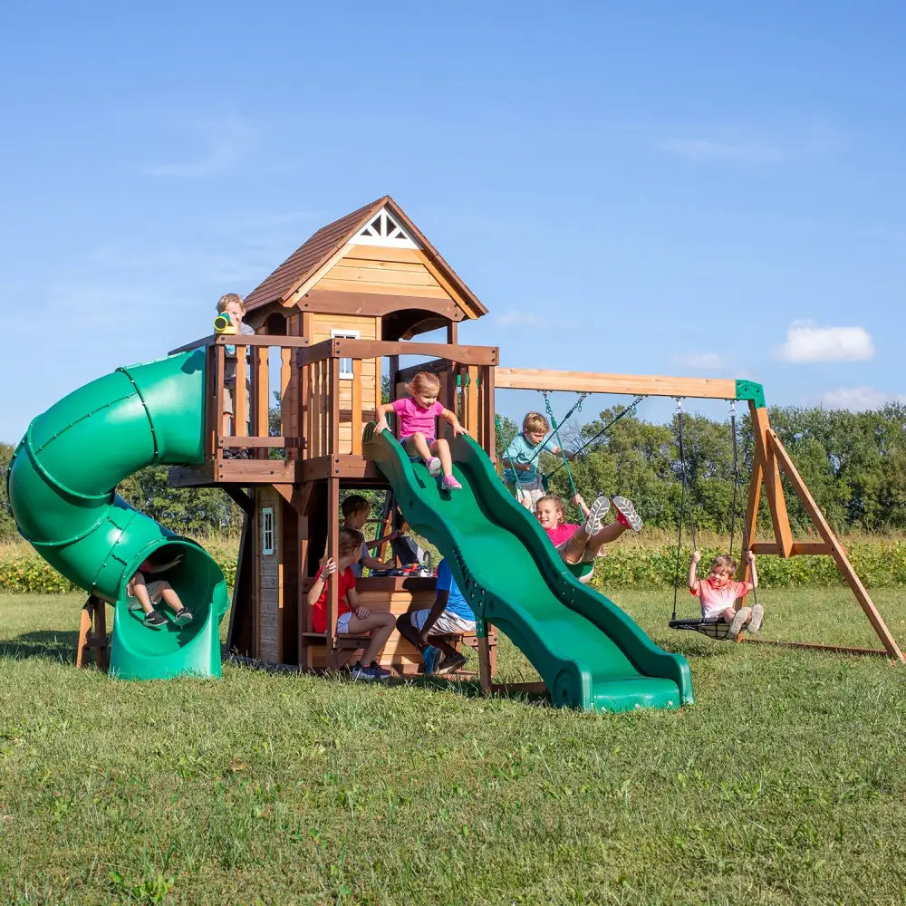 Backyard Discovery Cedar Cove Play Centre - Baby & Kids > Baby & Kid’s Toys > Outdoor Play Equipment