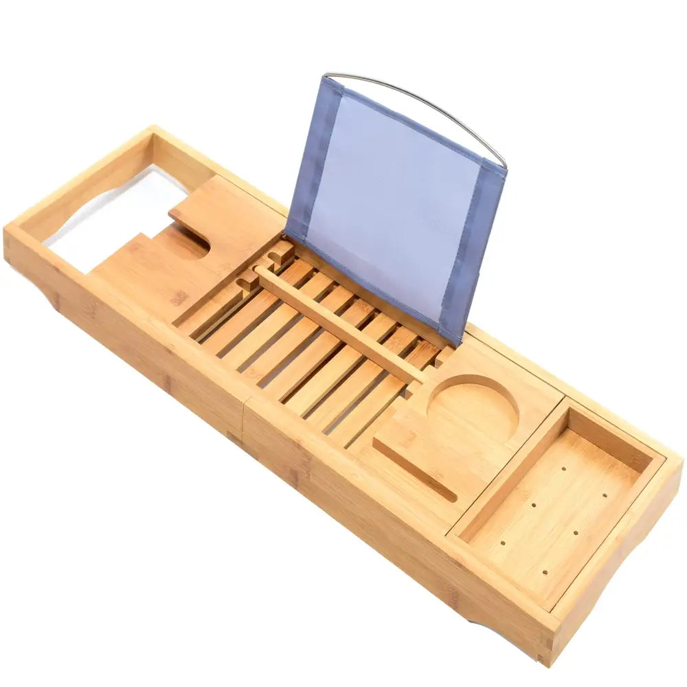 Bamboo Bathtub Bath tub Tray Table Tray Cellphone,Book,Tray Wineglass Holder - Home & Garden > Bathroom Accessories >