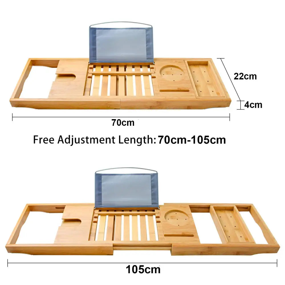 Bamboo Bathtub Bath tub Tray Table Tray Cellphone,Book,Tray Wineglass Holder - Home & Garden > Bathroom Accessories >