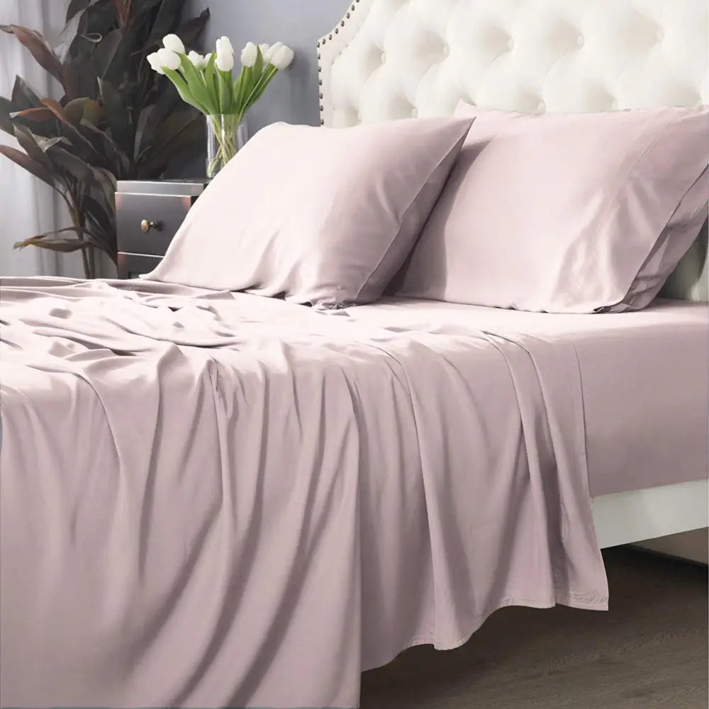 Bamboo Cotton 500 TC Peach Sheet Set by Park Avenue Long Single - Home & Garden > Bedding > Bed Sheets