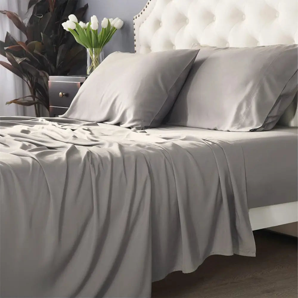 Bamboo Cotton 500 TC Pewter Sheet Set by Park Avenue Long Single - Home & Garden > Bedding > Bed Sheets