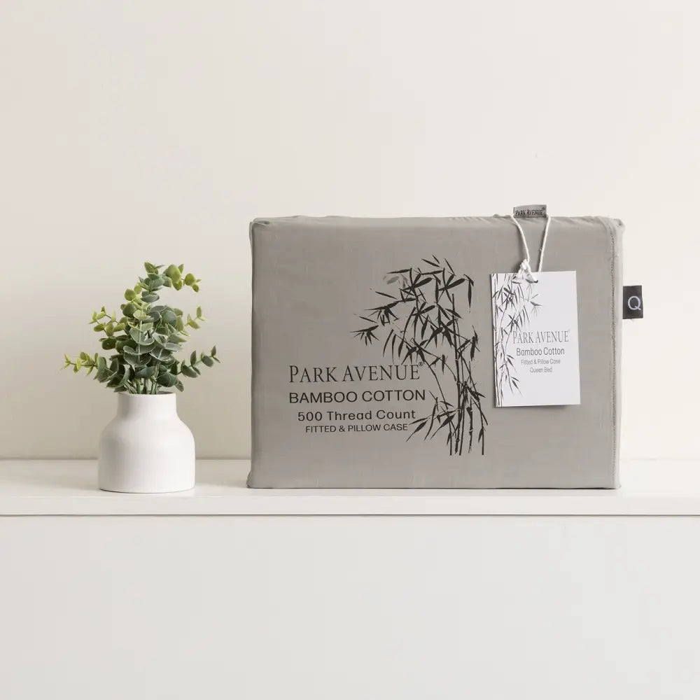 Bamboo Cotton 500 Thread Count Charcoal Combo Set by Park Avenue Long Single - Home & Garden > Bedding > Bed Sheets