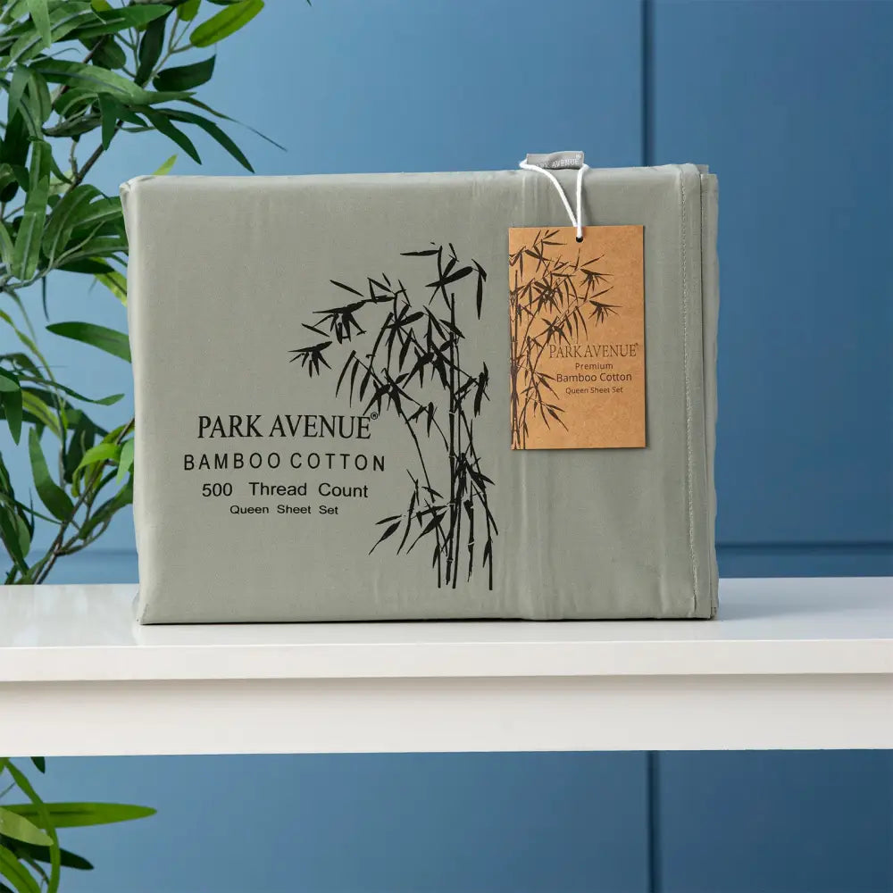 Bamboo Cotton 500 Thread Count Jade Sheet Sets by Park Avenue Single - Home & Garden > Bedding > Bed Sheets