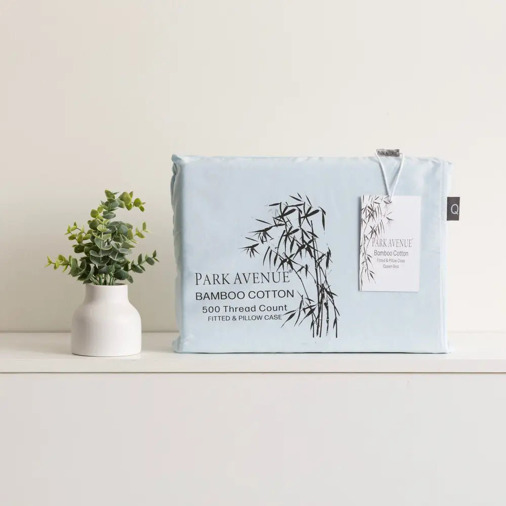 Bamboo Cotton 500 Thread Count Mid Blue Combo Set by Park Avenue Mega Queen - Home & Garden > Bedding > Bed Sheets