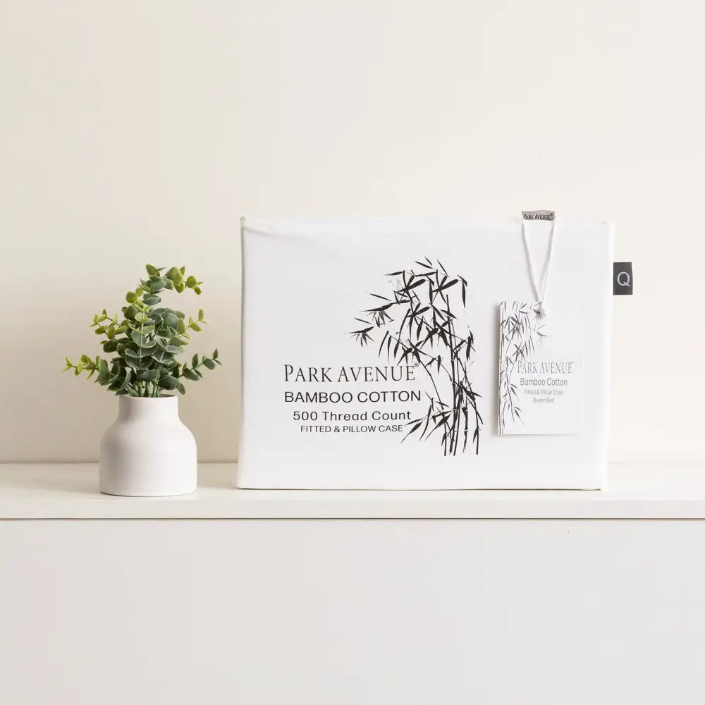 Bamboo Cotton 500 Thread Count White Combo Set by Park Avenue Mega Queen - Home & Garden > Bedding > Bed Sheets