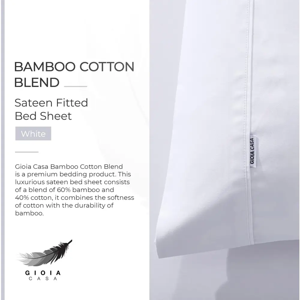Bamboo Cotton Blend All Season Bedding Set - White - Single Size - Home & Garden > Bedding > Bed Sheets