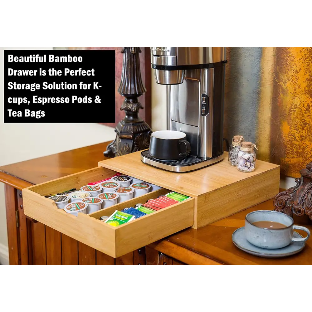 Bamboo K-Cup Coffee Pod Holder Storage Organizer for Kitchen Jewelry and Cosmetic - Appliances > Kitchen Appliances