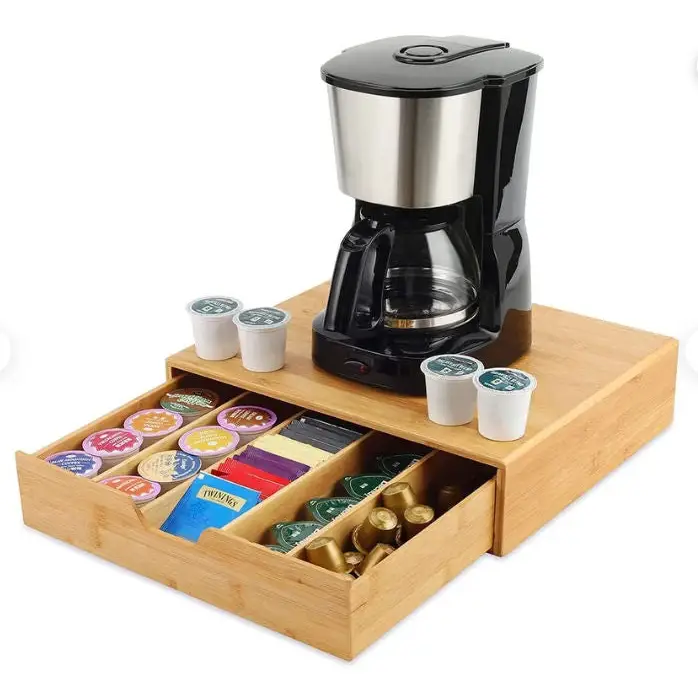 Bamboo K-Cup Coffee Pod Holder Storage Organizer for Kitchen Jewelry and Cosmetic - Appliances > Kitchen Appliances