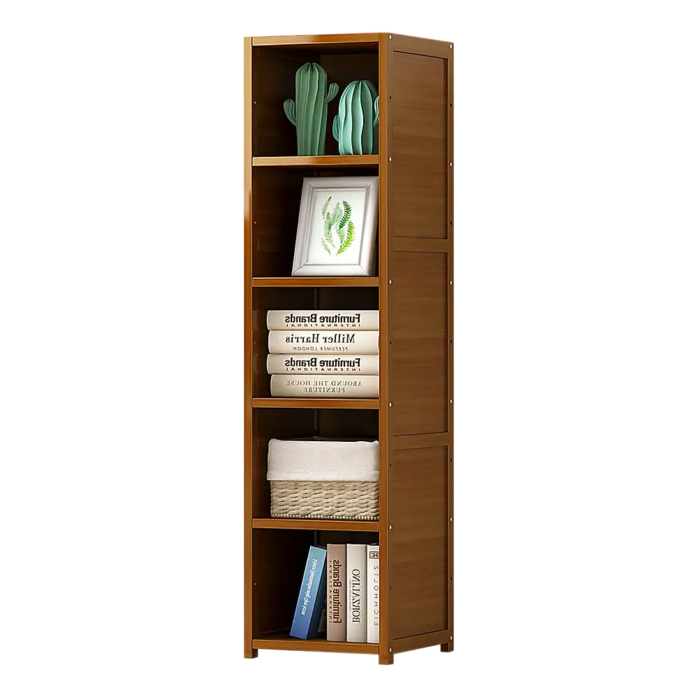 Bamboo Shelf Bookcase Display Storage Rack Stand Livingroom Bedroom - Furniture > Office