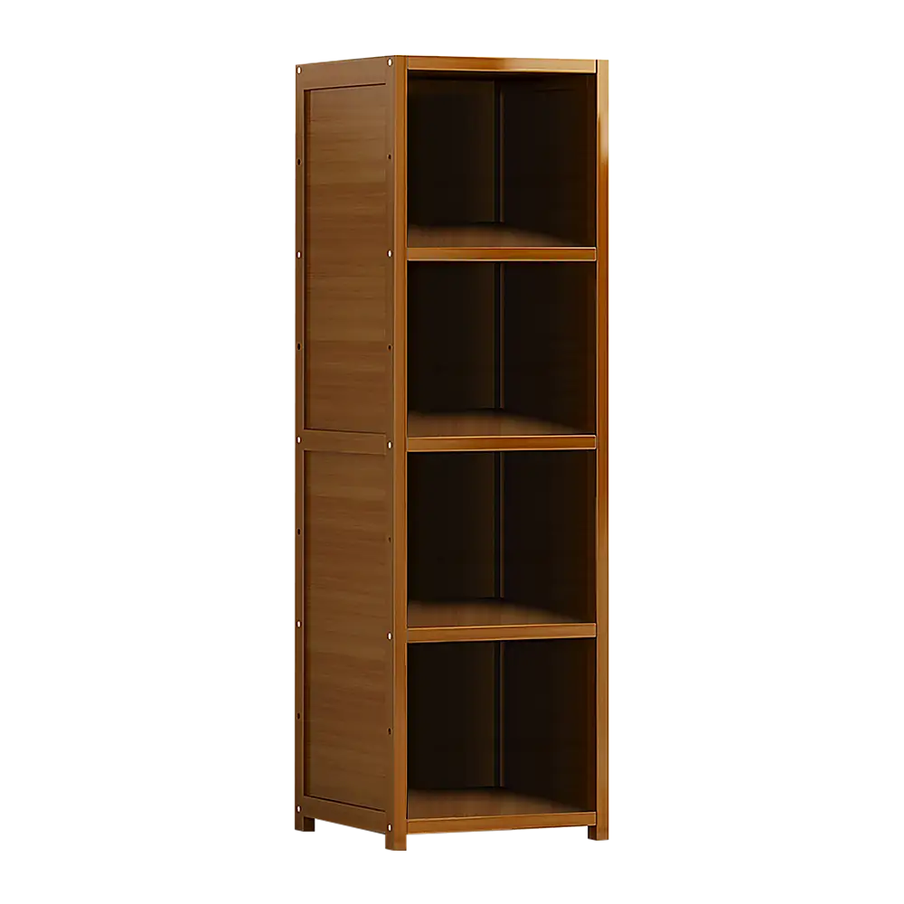 Bamboo Shelf Bookcase Display Storage Rack Stand Livingroom Bedroom - Furniture > Office