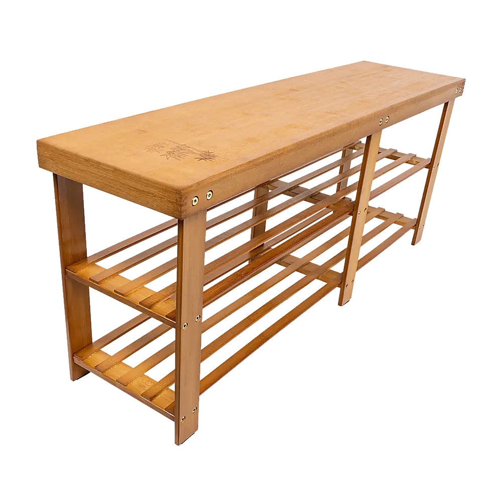 Bamboo Shoe Rack Wooden Bench Storage Organiser Cabinet Holder Stool - Furniture > Office