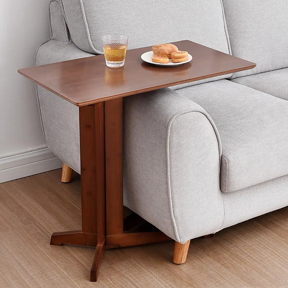 Bamboo Side Table for Sofa Living Room Bedroom or Bedside Nightstand - Furniture > Office