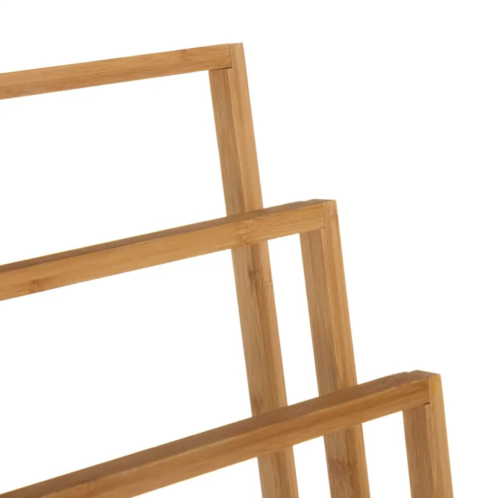 Bamboo Towel Bar Holder Rack 3-Tier Freestanding for Bathroom and Bedroom - Furniture > Bathroom