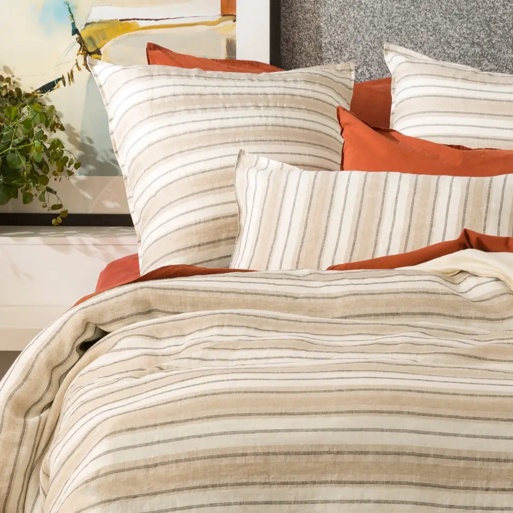 Bardot Yarn Dyed 100 % French Linen European Pillowcase by Renee Taylor - Home & Garden > Bedding > Pillowcases