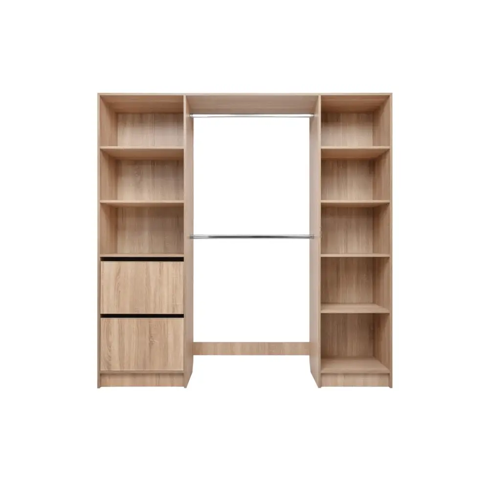 BASEL 2M WALK IN WARDROBE KIT - SLIM SHAKER - NATURAL OAK - Home & Garden > Storage > Clothing & Wardrobe Storage