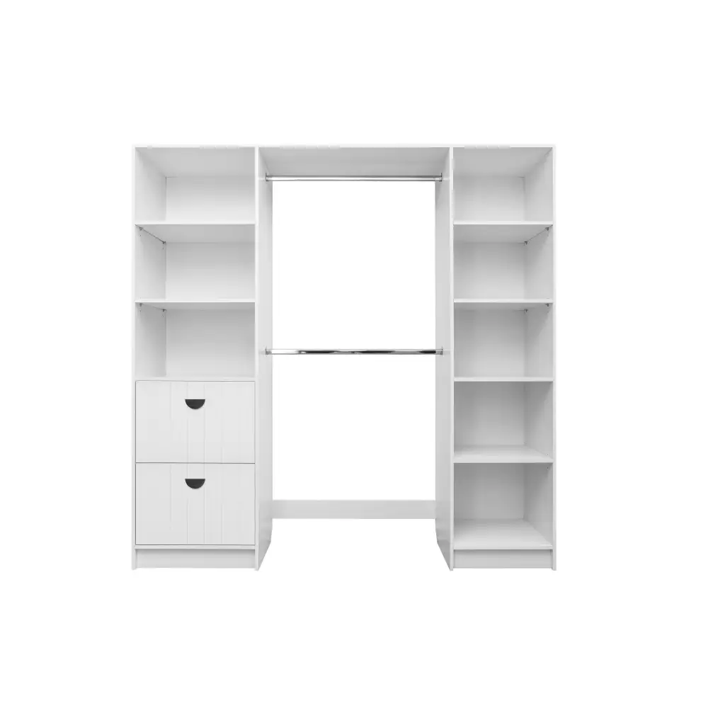 Basel VJ Panel Half Moon Black Walk In Wardrobe Kit - White - Home & Garden > Storage > Clothing & Wardrobe Storage