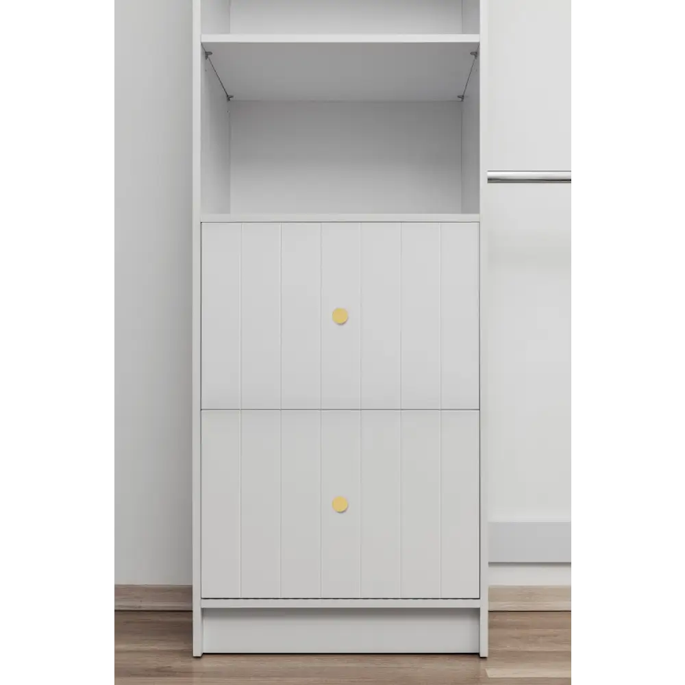 Basel VJ Panel Round Brass Walk In Wardrobe Kit - White - Home & Garden > Storage > Clothing & Wardrobe Storage