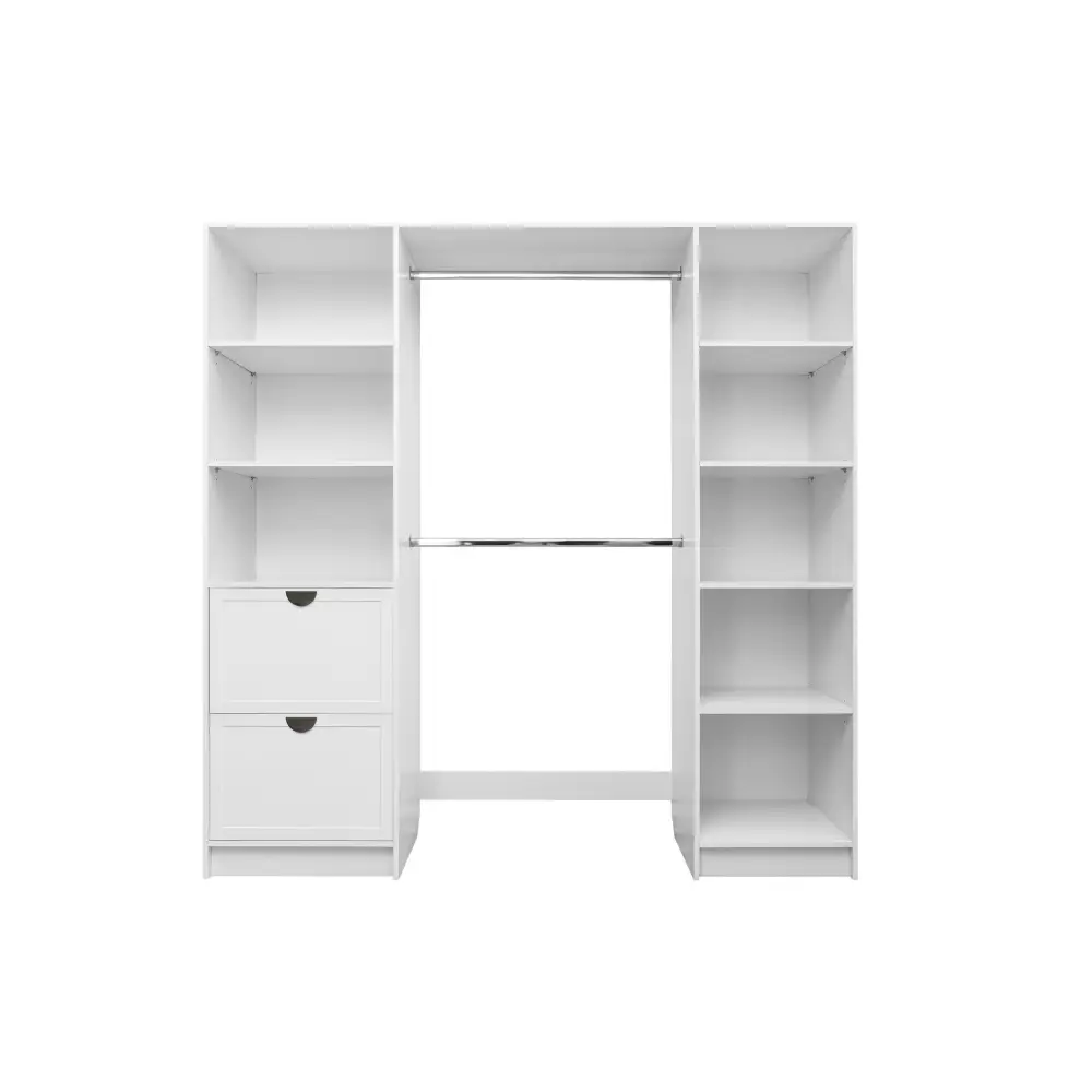 BASEL WALK IN WARDROBE KIT - WHITE - HAMPTONS - HALF MOON BLACK - Home & Garden > Storage > Clothing & Wardrobe Storage