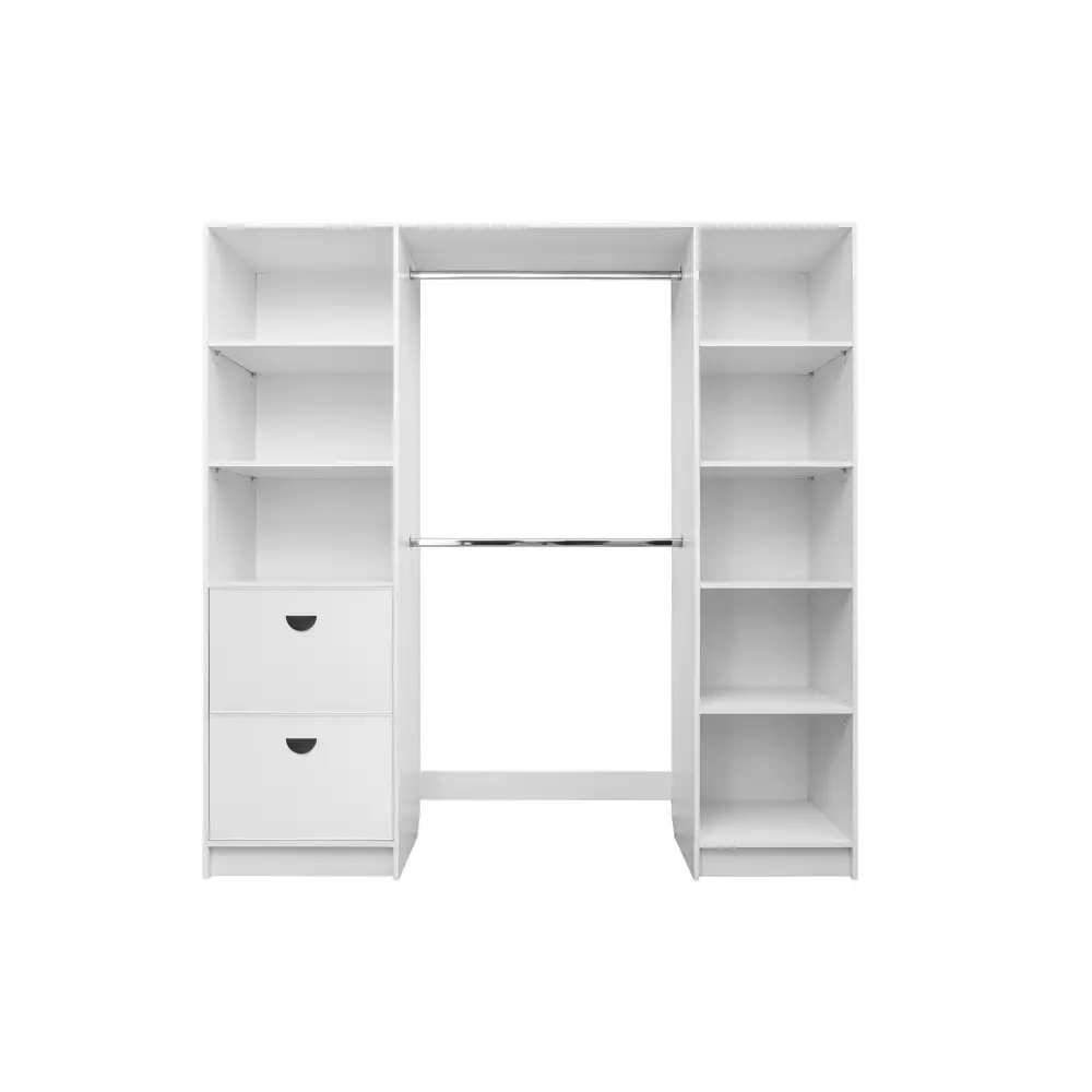 BASEL WALK IN WARDROBE KIT - WHITE - SLIM - HALF MOON BLACK - Home & Garden > Storage > Clothing & Wardrobe Storage