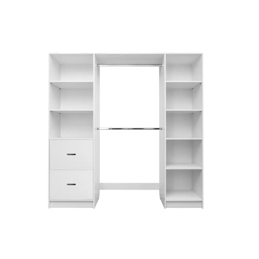 BASEL WALK IN WARDROBE KIT - WHITE - SLIM - OVAL BLACK - Home & Garden > Storage > Clothing & Wardrobe Storage