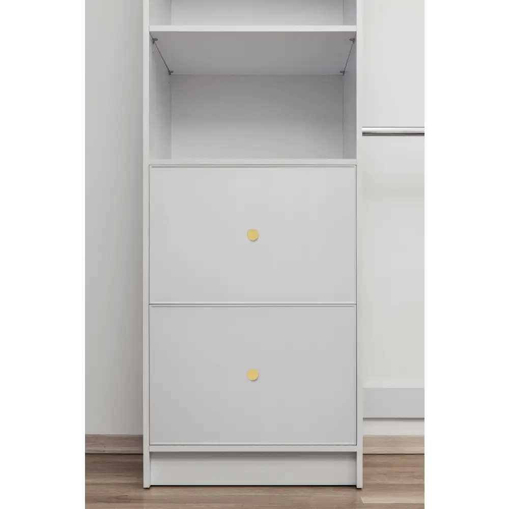 BASEL WALK IN WARDROBE KIT - WHITE - SLIM - ROUND BRASS - Home & Garden > Storage > Clothing & Wardrobe Storage