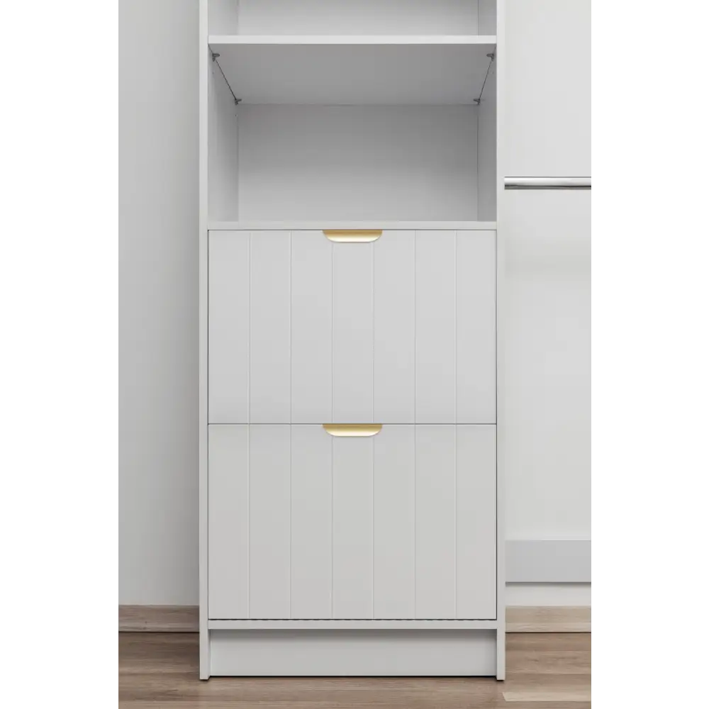 BASEL WALK IN WARDROBE KIT - WHITE - VJ PANEL - PULL BRASS - Home & Garden > Storage > Clothing & Wardrobe Storage