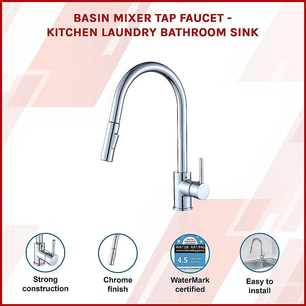 Basin Mixer Tap Faucet -Kitchen Laundry Bathroom Sink - Furniture > Bathroom > Tap & Sink Accessories