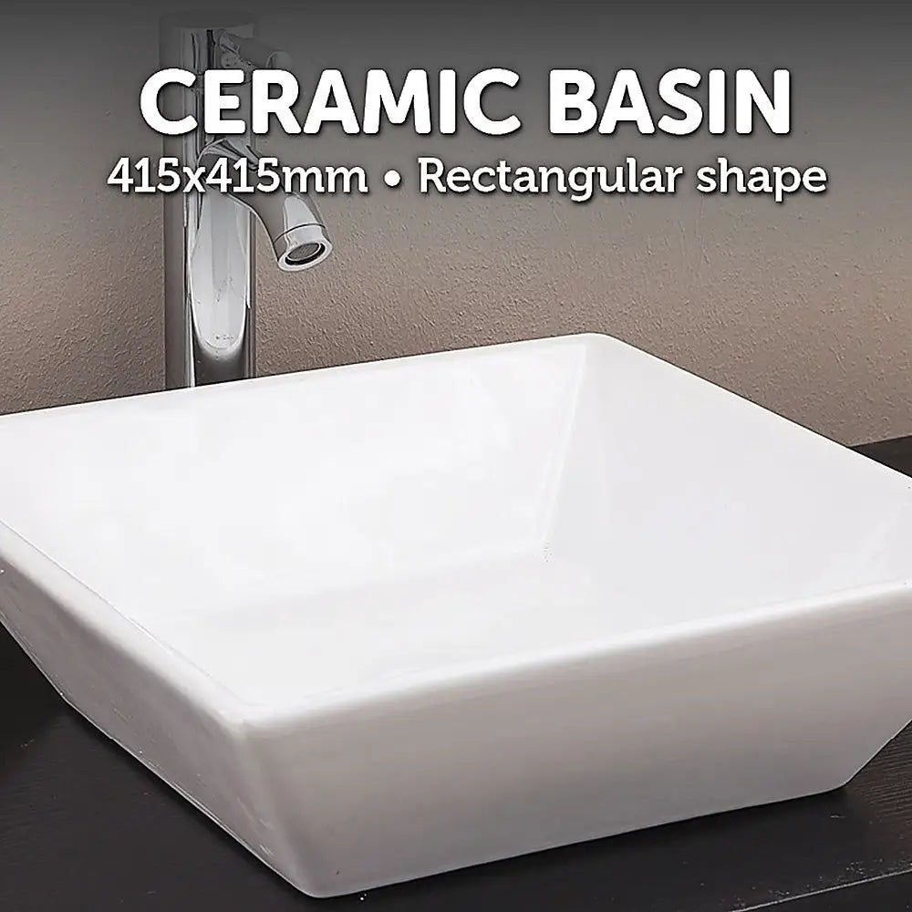 Bathroom Ceramic Rectangular Above Countertop Basin for Vanity - Furniture > Bathroom > Sinks