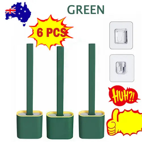 Bathroom Silicone Bristle Toilet Brush Creative Cleaning Flex Revolutionary - Home & Garden > Bathroom Accessories >