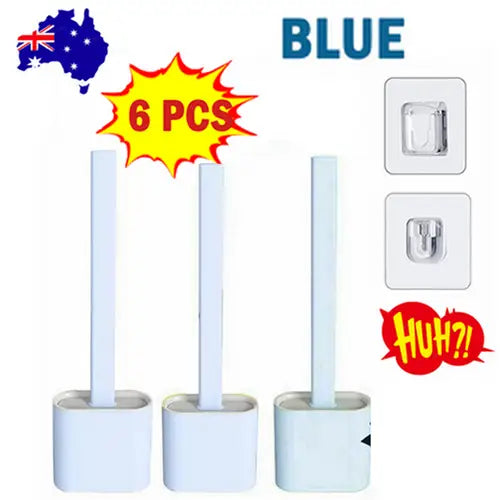 Bathroom Silicone Bristle Toilet Brush Creative Cleaning Flex Revolutionary - Home & Garden > Bathroom Accessories >