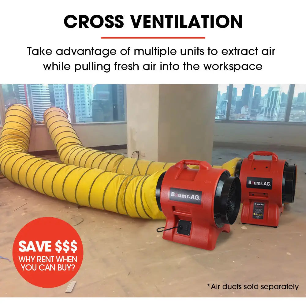 Baumr-AG 200mm (8 inch) Portable Air Blower Mover Axial Ventilation Extraction Fan - Appliances > Appliances Others
